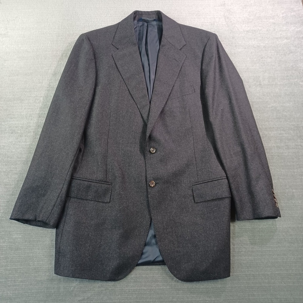 Polo Ralph Lauren Sport Coat Mens 42L Gray Wool Made in Italy Blazer Academia